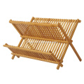 Foldable Bamboo Dish Draining Rack in 2-Tier